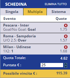 scommesse pronte Serie a 2016-09-11