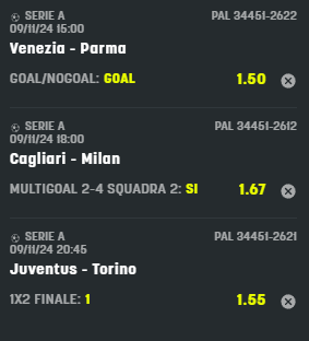 scommesse pronte Serie a 2024-11-10