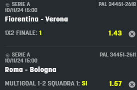 Scommesse vincenti 10-11-24