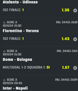 Scommesse vincenti 10-11-24