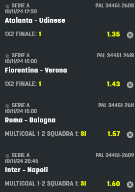 scommesse pronte Serie a 2024-11-10