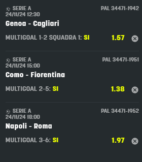 scommesse pronte Serie a 2024-11-23