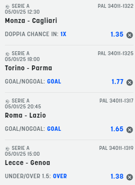 scommesse pronte Serie a 2025-01-04