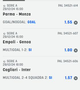 scommesse pronte Serie a 2024-12-29