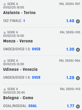 scommesse pronte Serie a 2025-02-01