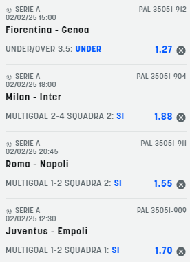 scommesse pronte Serie a 2025-02-01